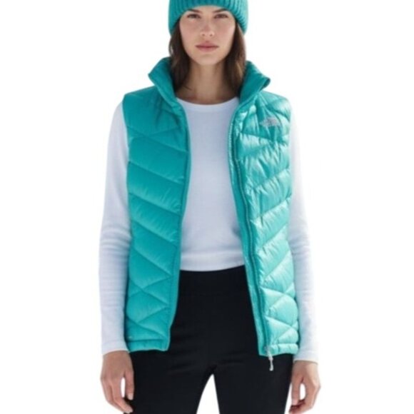 The North Face Aconcagua 550 Fill Goose Down Puffer Vest Teal Women's L - Picture 2 of 14